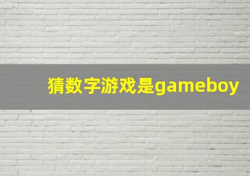 猜数字游戏是gameboy