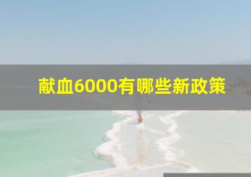 献血6000有哪些新政策