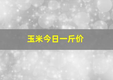 玉米今日一斤价