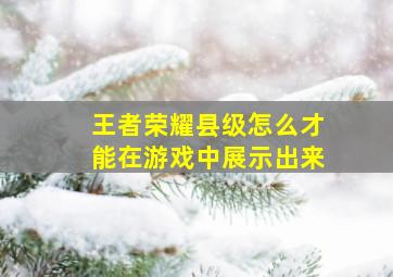 王者荣耀县级怎么才能在游戏中展示出来