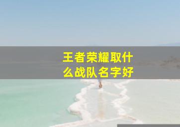 王者荣耀取什么战队名字好