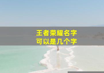 王者荣耀名字可以是几个字