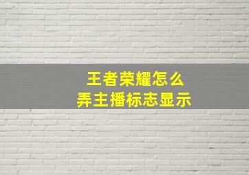 王者荣耀怎么弄主播标志显示