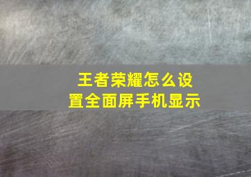 王者荣耀怎么设置全面屏手机显示