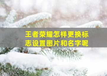 王者荣耀怎样更换标志设置图片和名字呢