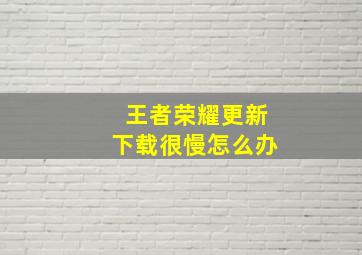 王者荣耀更新下载很慢怎么办