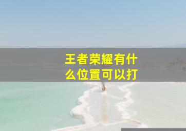 王者荣耀有什么位置可以打