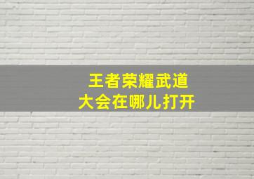 王者荣耀武道大会在哪儿打开