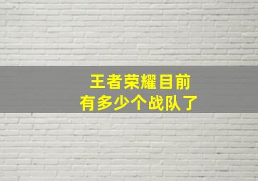 王者荣耀目前有多少个战队了