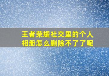 王者荣耀社交里的个人相册怎么删除不了了呢