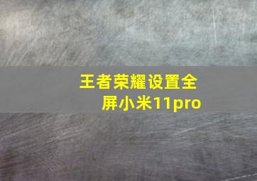 王者荣耀设置全屏小米11pro