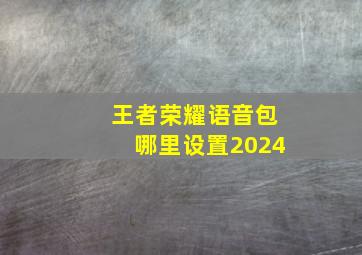 王者荣耀语音包哪里设置2024