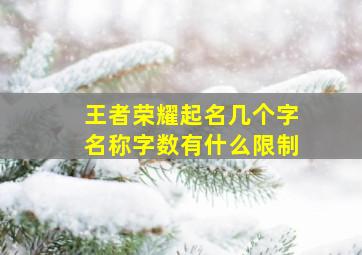 王者荣耀起名几个字名称字数有什么限制