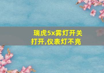 瑞虎5x雾灯开关打开,仪表灯不亮