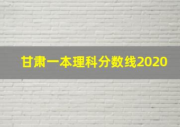 甘肃一本理科分数线2020