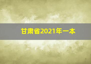 甘肃省2021年一本