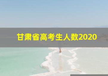 甘肃省高考生人数2020