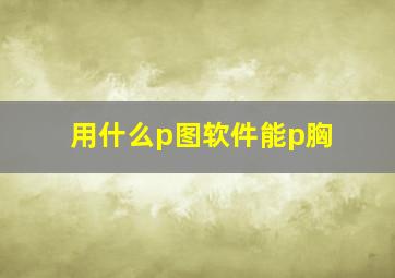 用什么p图软件能p胸