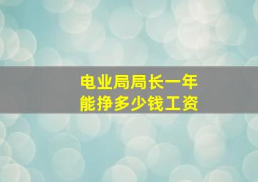 电业局局长一年能挣多少钱工资