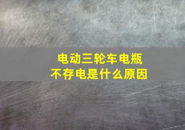 电动三轮车电瓶不存电是什么原因