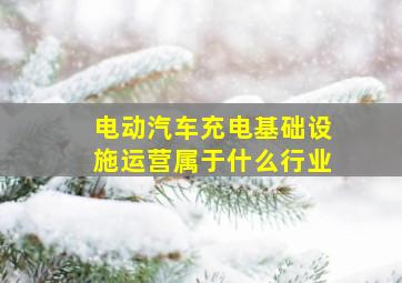 电动汽车充电基础设施运营属于什么行业