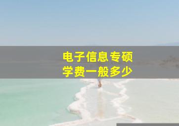 电子信息专硕学费一般多少