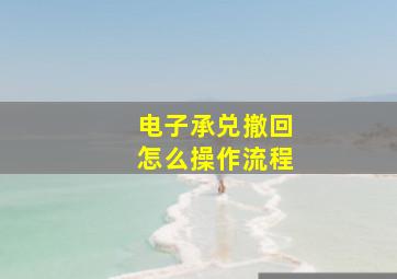 电子承兑撤回怎么操作流程