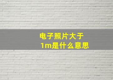 电子照片大于1m是什么意思