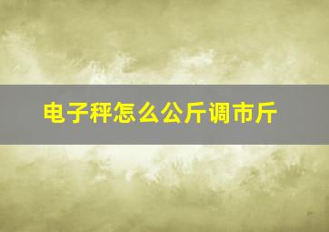 电子秤怎么公斤调市斤