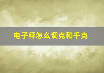 电子秤怎么调克和千克