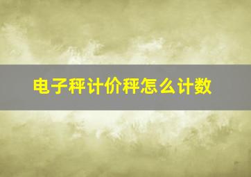 电子秤计价秤怎么计数