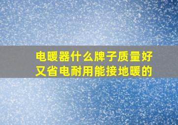 电暖器什么牌子质量好又省电耐用能接地暖的