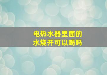 电热水器里面的水烧开可以喝吗