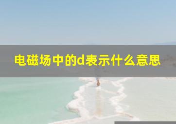 电磁场中的d表示什么意思