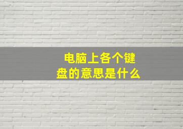 电脑上各个键盘的意思是什么