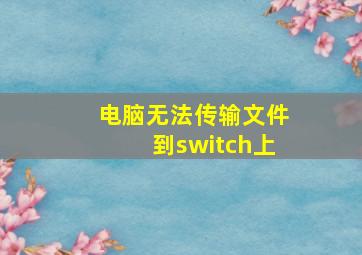 电脑无法传输文件到switch上