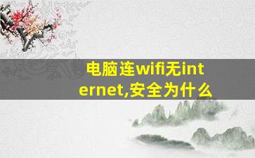 电脑连wifi无internet,安全为什么