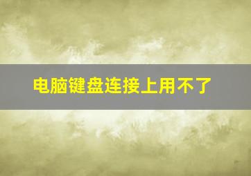 电脑键盘连接上用不了