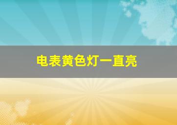 电表黄色灯一直亮