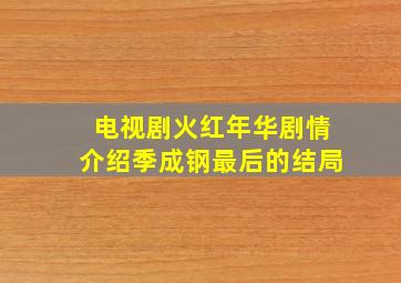 电视剧火红年华剧情介绍季成钢最后的结局