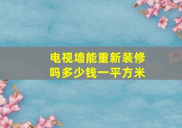 电视墙能重新装修吗多少钱一平方米