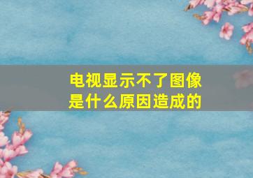 电视显示不了图像是什么原因造成的