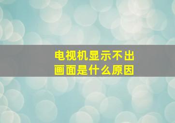 电视机显示不出画面是什么原因