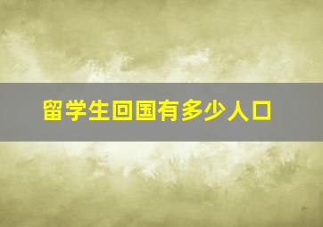 留学生回国有多少人口