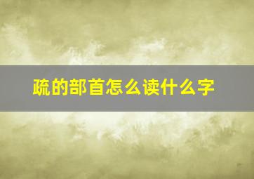 疏的部首怎么读什么字