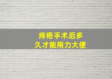 痔疮手术后多久才能用力大便