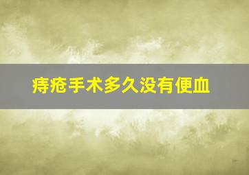 痔疮手术多久没有便血