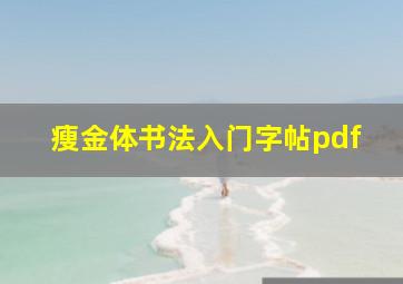 瘦金体书法入门字帖pdf