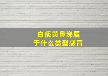 白痰黄鼻涕属于什么类型感冒