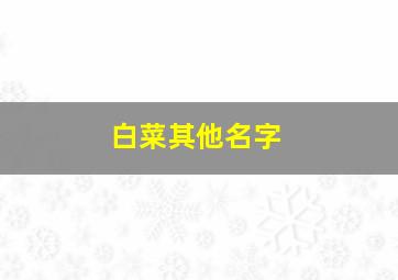 白菜其他名字